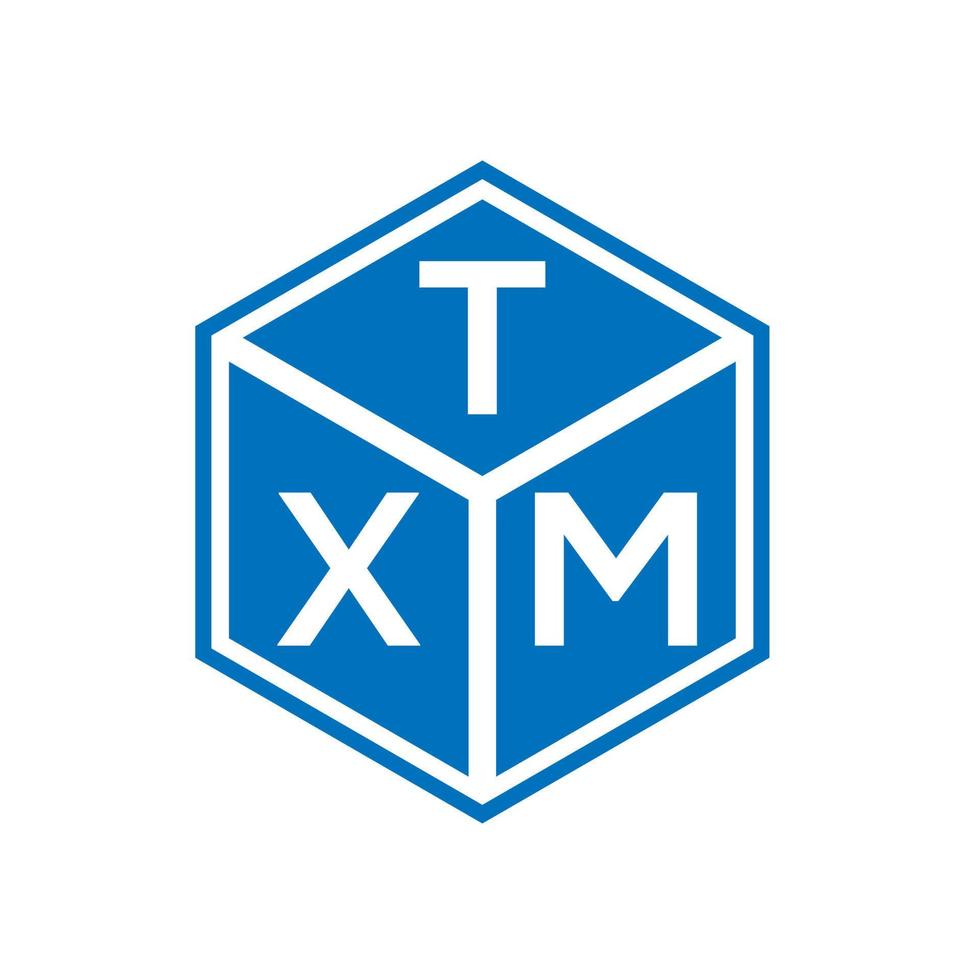 design de logotipo de carta txm em fundo preto. conceito de logotipo de letra de iniciais criativas txm. design de letra txm. vetor