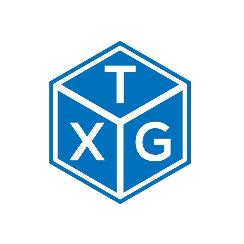 design de logotipo de carta txg em fundo preto. conceito de logotipo de letra de iniciais criativas txg. design de letra txg. vetor
