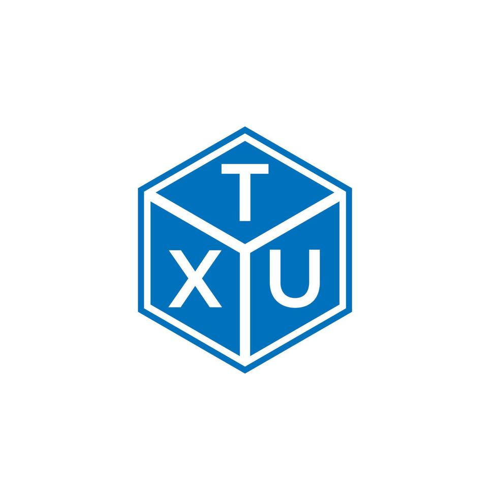 design de logotipo de carta txu em fundo preto. conceito de logotipo de letra de iniciais criativas txu. design de letra txu. vetor