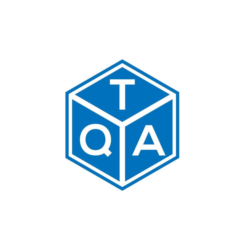 design de logotipo de letra tqa em fundo preto. conceito de logotipo de letra de iniciais criativas tqa. design de letra tqa. vetor