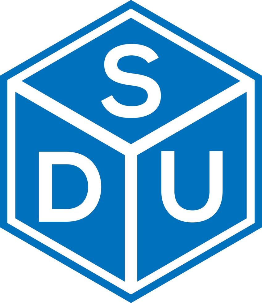 design de logotipo de carta sdu em fundo preto. conceito de logotipo de letra de iniciais criativas sdu. design de letra sdu. vetor