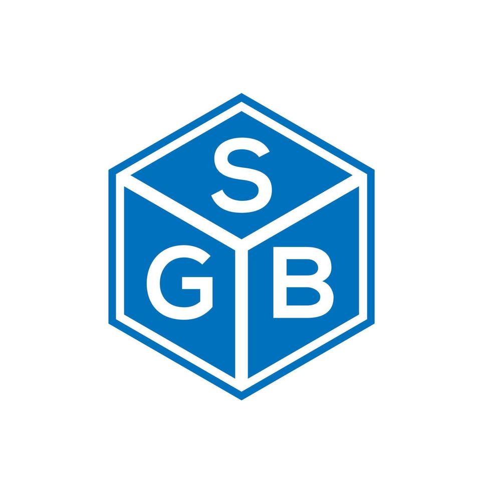 design de logotipo de carta sgb em fundo preto. conceito de logotipo de carta de iniciais criativas sgb. design de letra sgb. vetor