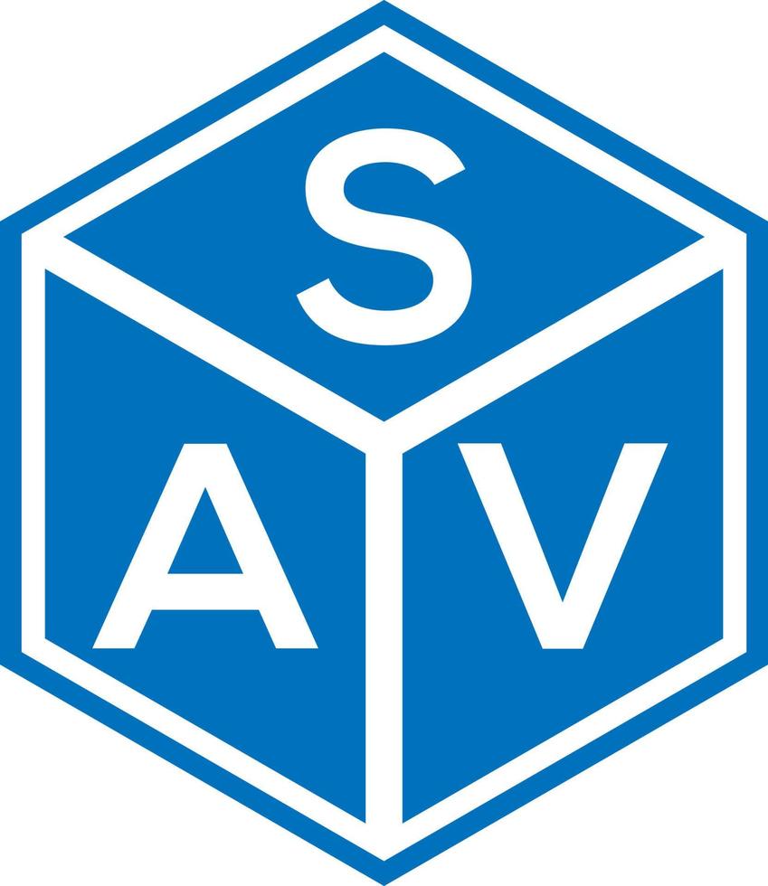 design de logotipo de carta sav em fundo preto. sav conceito de logotipo de letra de iniciais criativas. design de carta sav. vetor