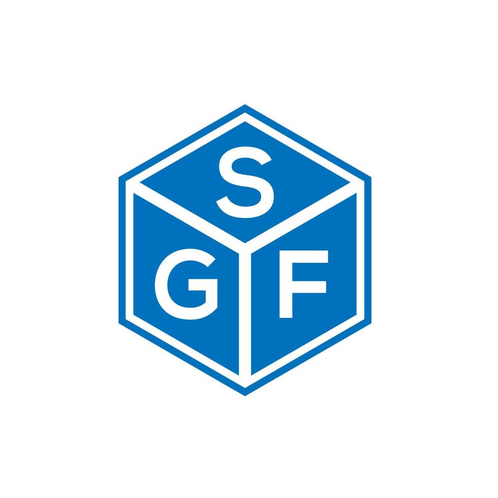 design de logotipo de carta sgf em fundo preto. conceito de logotipo de letra de iniciais criativas sgf. design de letra sgf. vetor