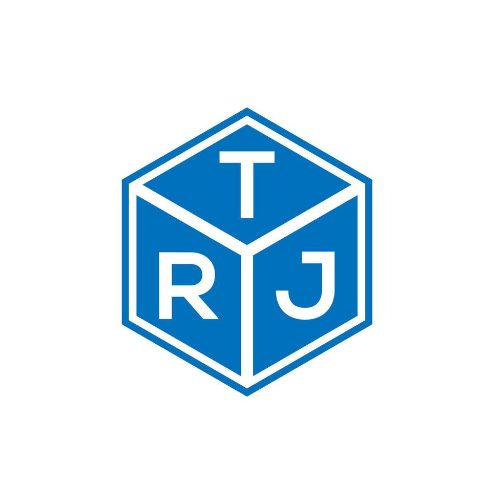 design de logotipo de carta trj em fundo preto. conceito de logotipo de letra de iniciais criativas trj. design de letra trj. vetor