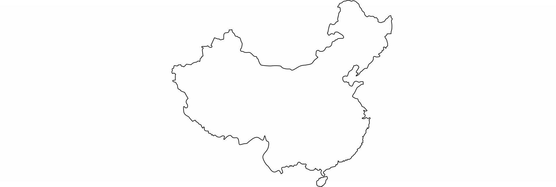 delinear o vetor de ícone do mapa da china
