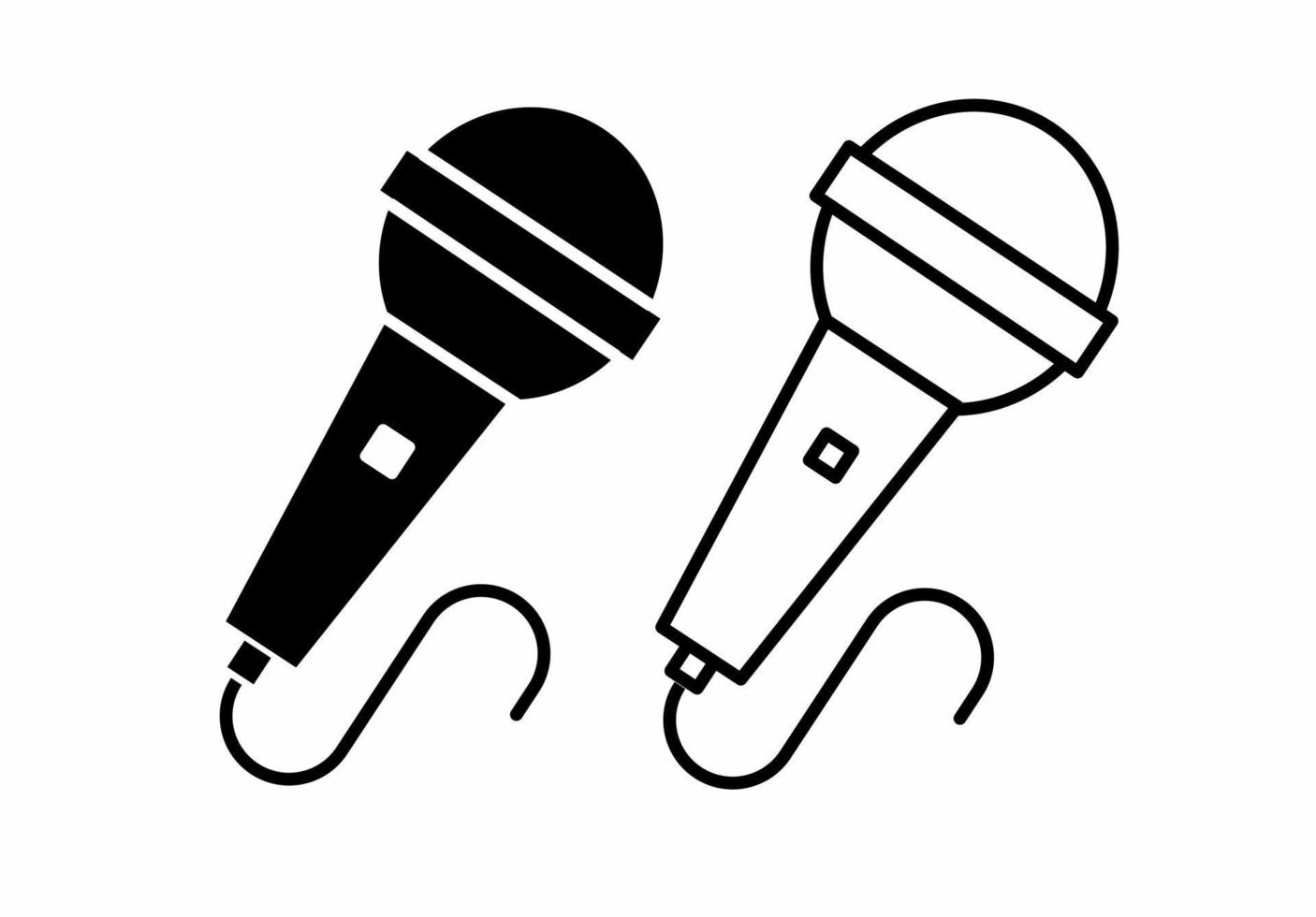 conjunto de ícones de microfone isolado no fundo branco vetor