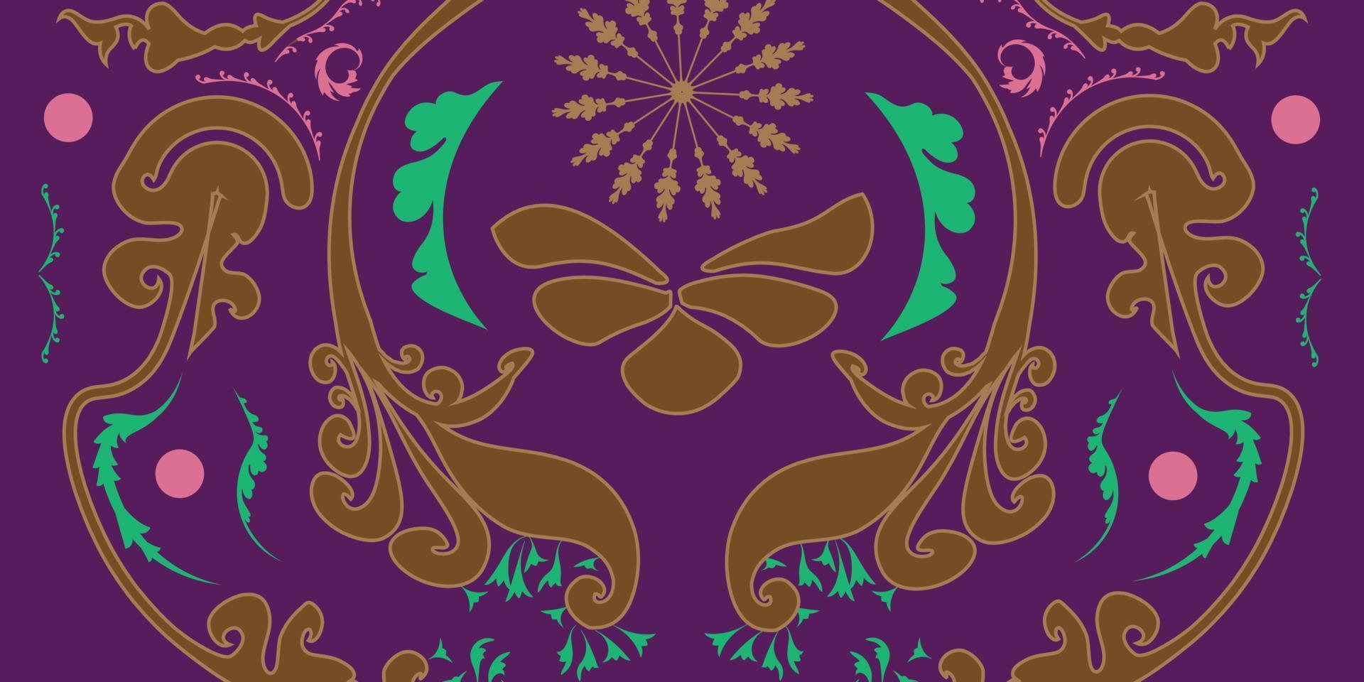 padrão de design de textura têxtil batik fundo roxo sem costura vetor