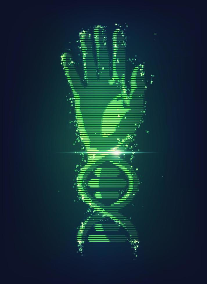 mão combinada de dna vetor