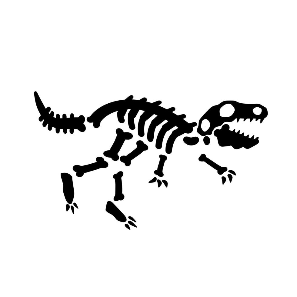 esqueleto de dinossauro. ossos de um lagarto. vetor
