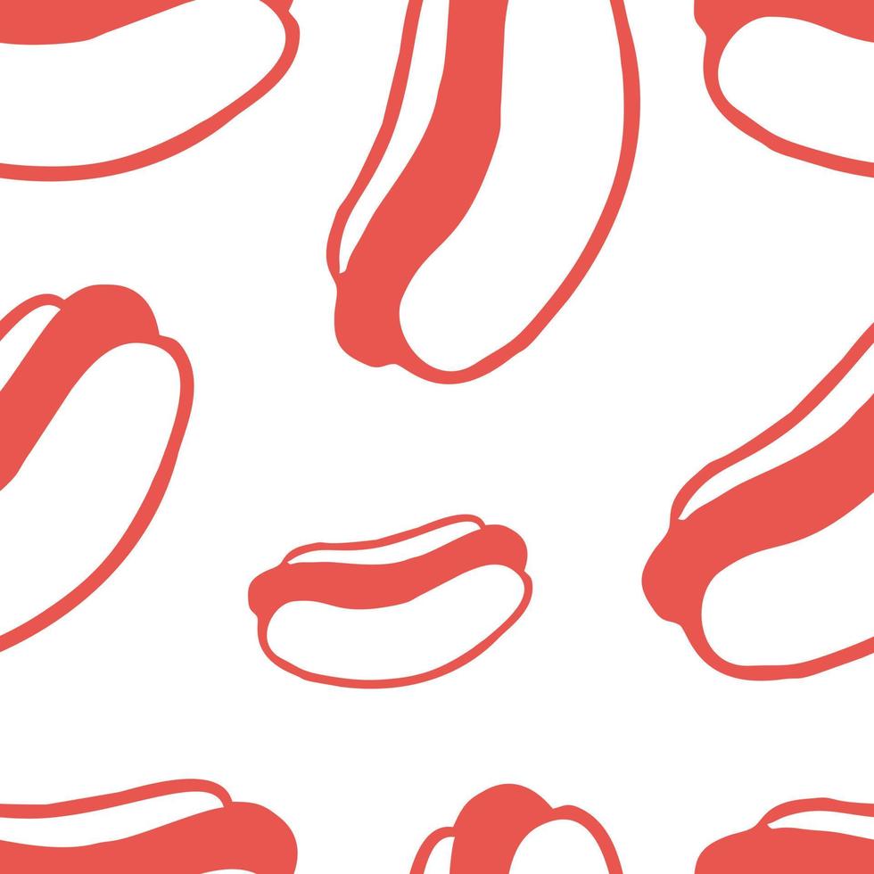 ilustração vetorial de padrão de cachorro-quente de comida, para plano de fundo, têxtil, etc vetor