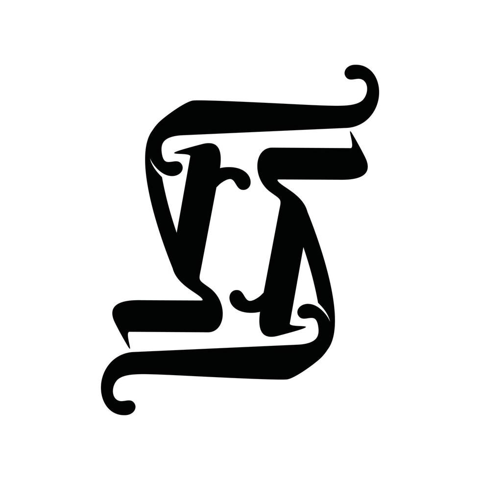 caligrafia de ambigrama fs vetor