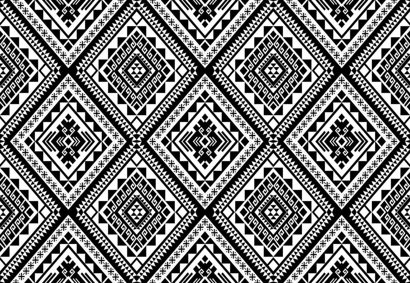 étnico sem costura padrão geométrico tradicional preto e branco. design para plano de fundo,tapete,papel de parede,vestuário,embrulho,batic,tecido,vetor estilo illustraion.embroidery. vetor