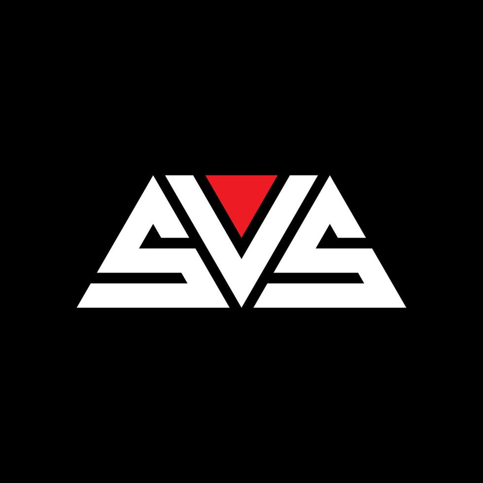 svs design de logotipo de letra de triângulo com forma de triângulo. monograma de design de logotipo de triângulo svs. modelo de logotipo de vetor de triângulo svs com cor vermelha. svs logotipo triangular logotipo simples, elegante e luxuoso. svs