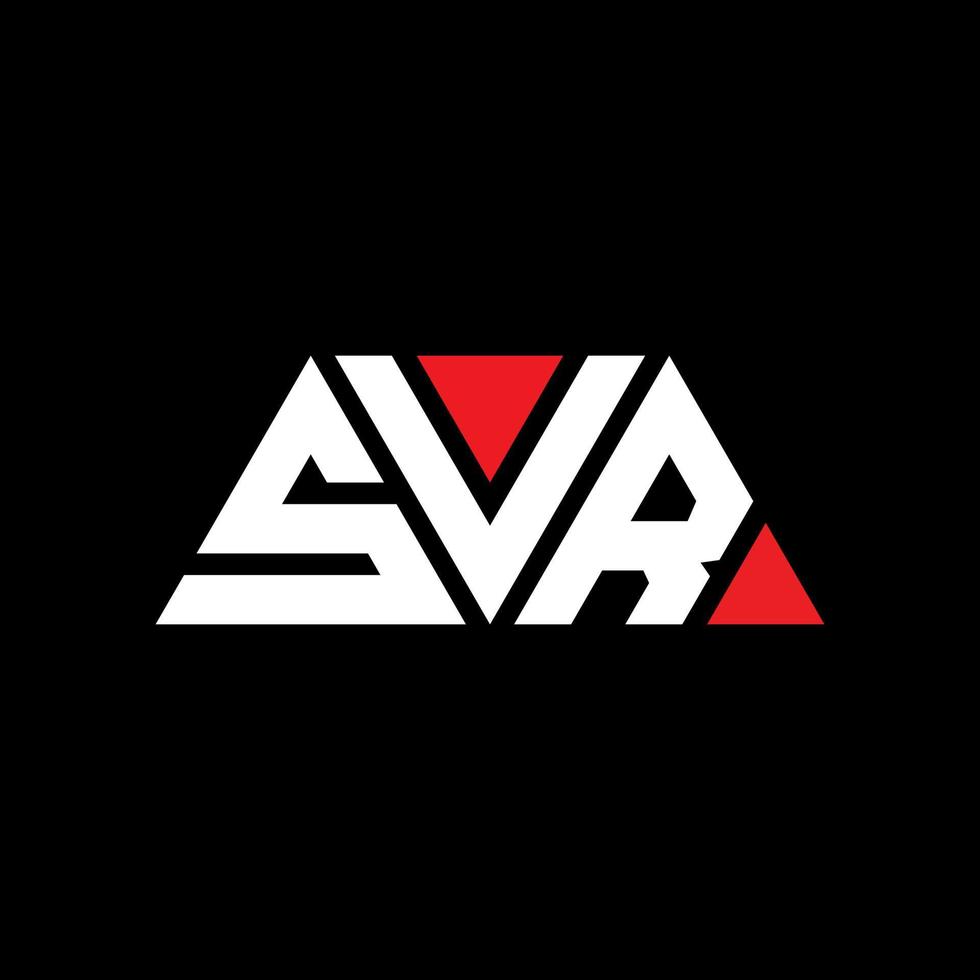 design de logotipo de letra triângulo svr com forma de triângulo. monograma de design de logotipo de triângulo svr. modelo de logotipo de vetor de triângulo svr com cor vermelha. svr logotipo triangular logotipo simples, elegante e luxuoso. svr