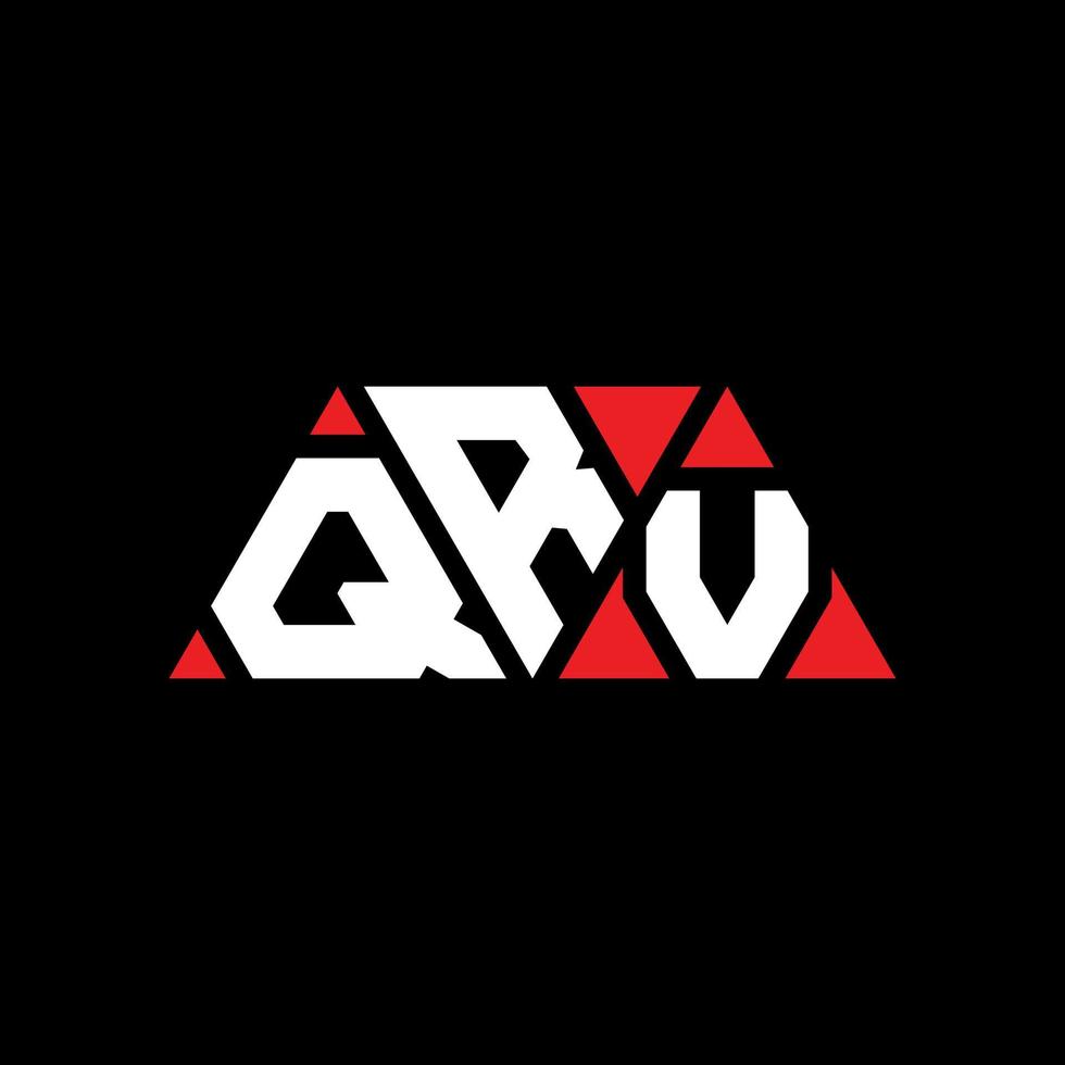 design de logotipo de letra de triângulo qrv com forma de triângulo. monograma de design de logotipo de triângulo qrv. modelo de logotipo de vetor de triângulo qrv com cor vermelha. logotipo triangular qrv logotipo simples, elegante e luxuoso. qrv