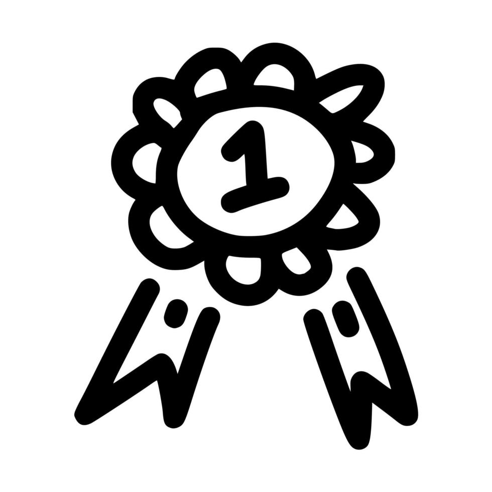 flor fita emblema distintivo lineart vetor ilustração ícone modelo de design com contorno doodle estilo desenhado à mão para livro de colorir