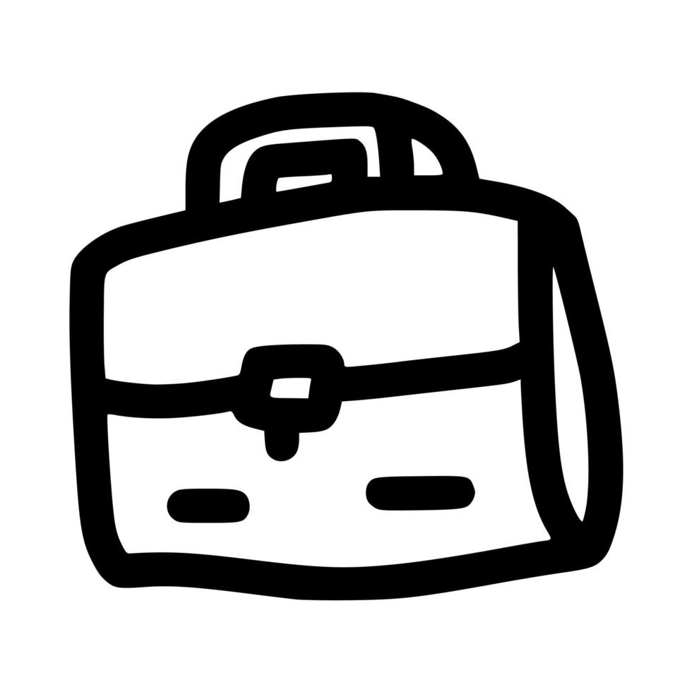 ilustração de modelo de vetor de contorno de doodle desenhado à mão de saco de escritório