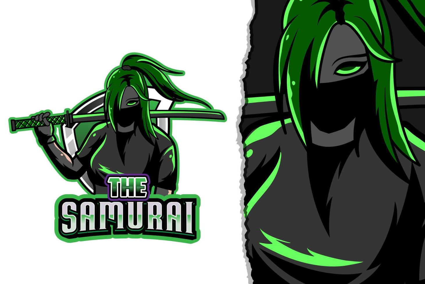 logotipo samurai esport - vetor premium