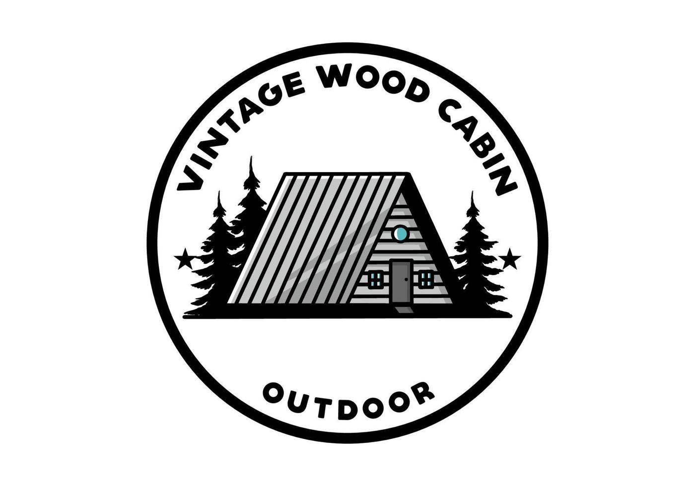 design de ilustração de cabine de madeira vintage vetor