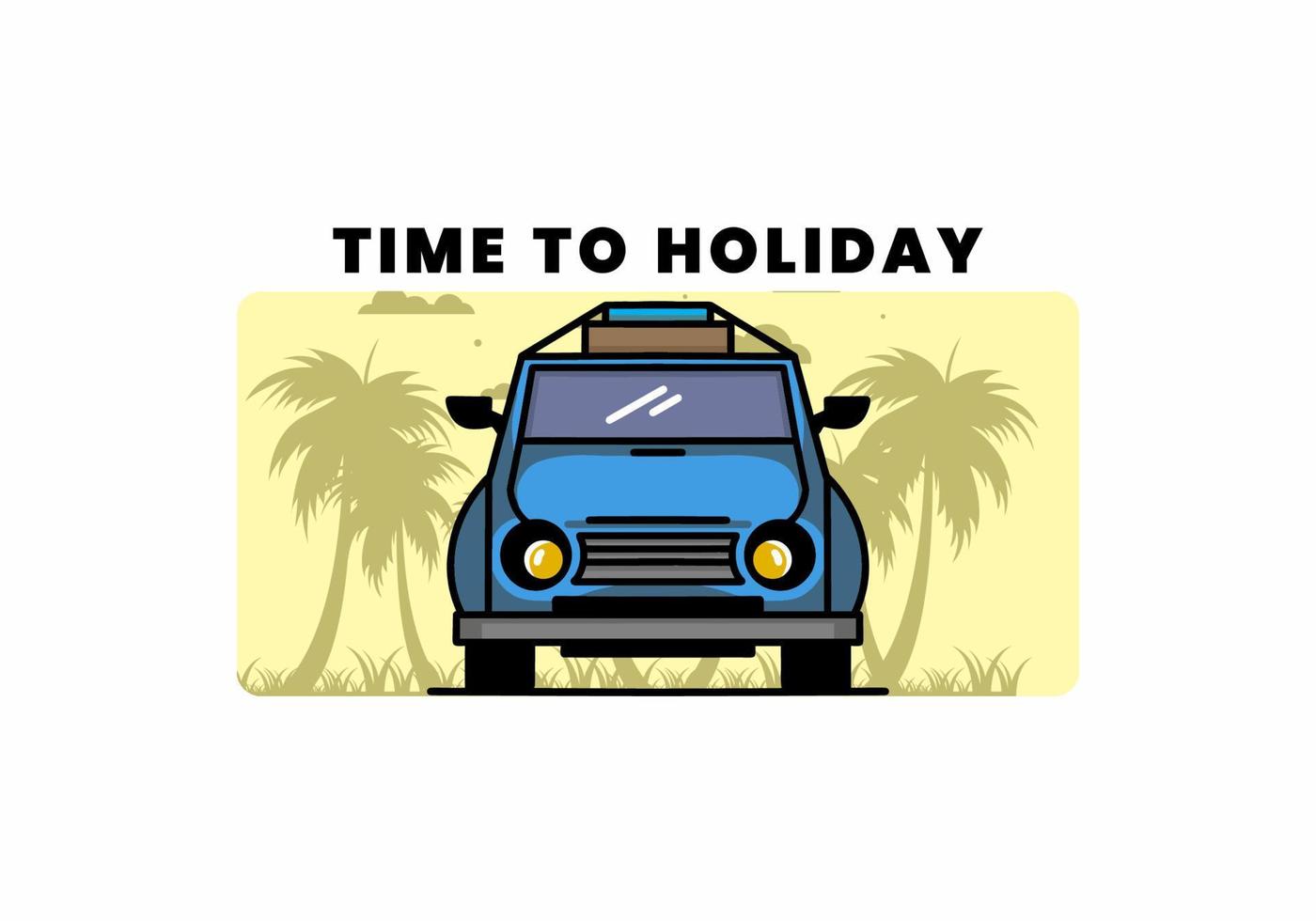 férias em design de ilustração de carro vetor