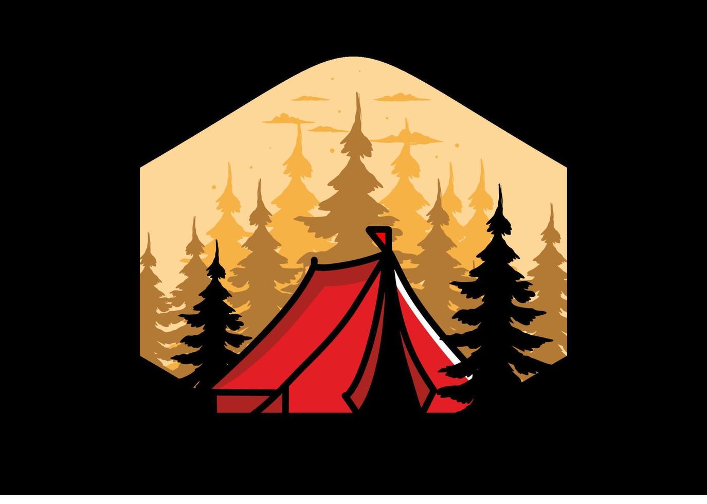 design de ilustração de tenda de acampamento grande vetor