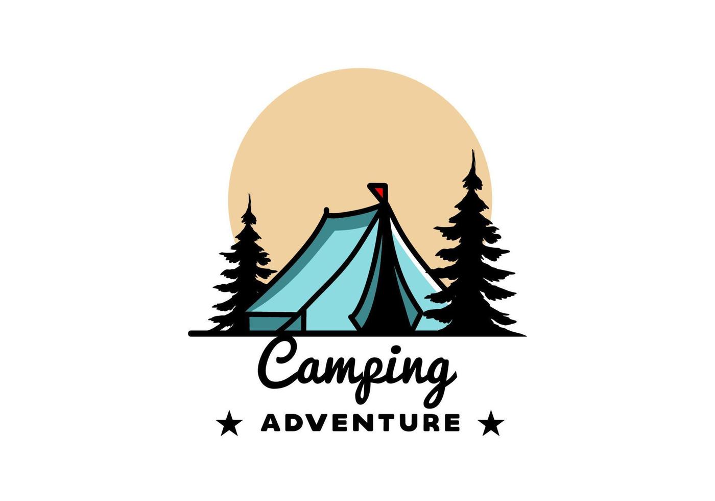 design de ilustração de tenda de acampamento grande vetor