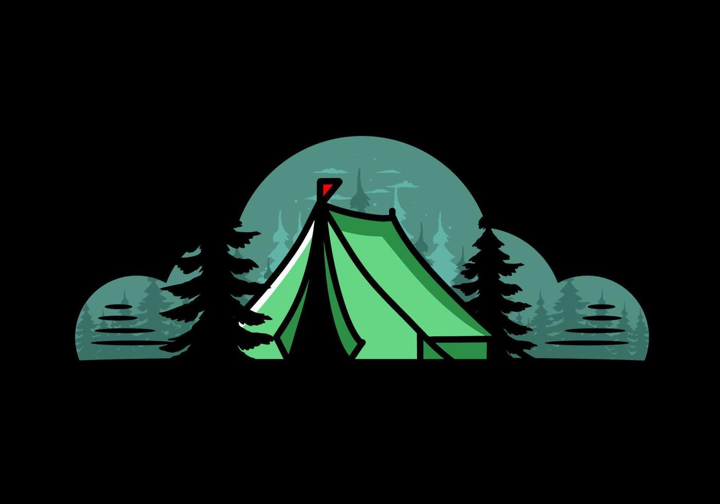 design de ilustração de tenda de acampamento grande vetor