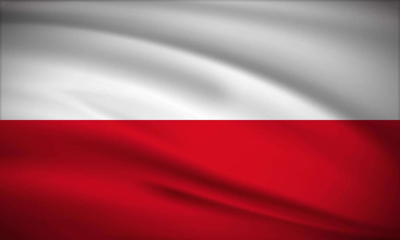 fundo de bandeira polônia realista elegante. projeto do dia da independência da polônia vetor