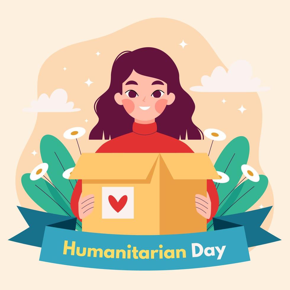 ilustração do dia mundial humanitário vetor