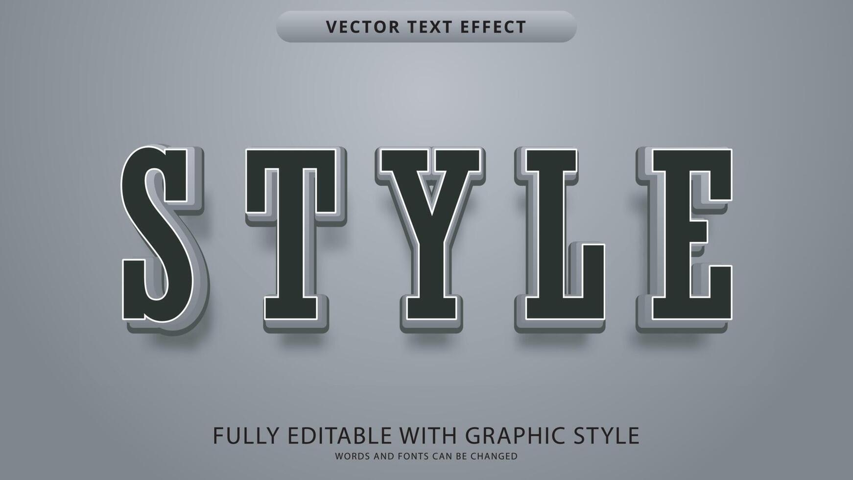 efeito de texto elegante editável com estilo gráfico vetor