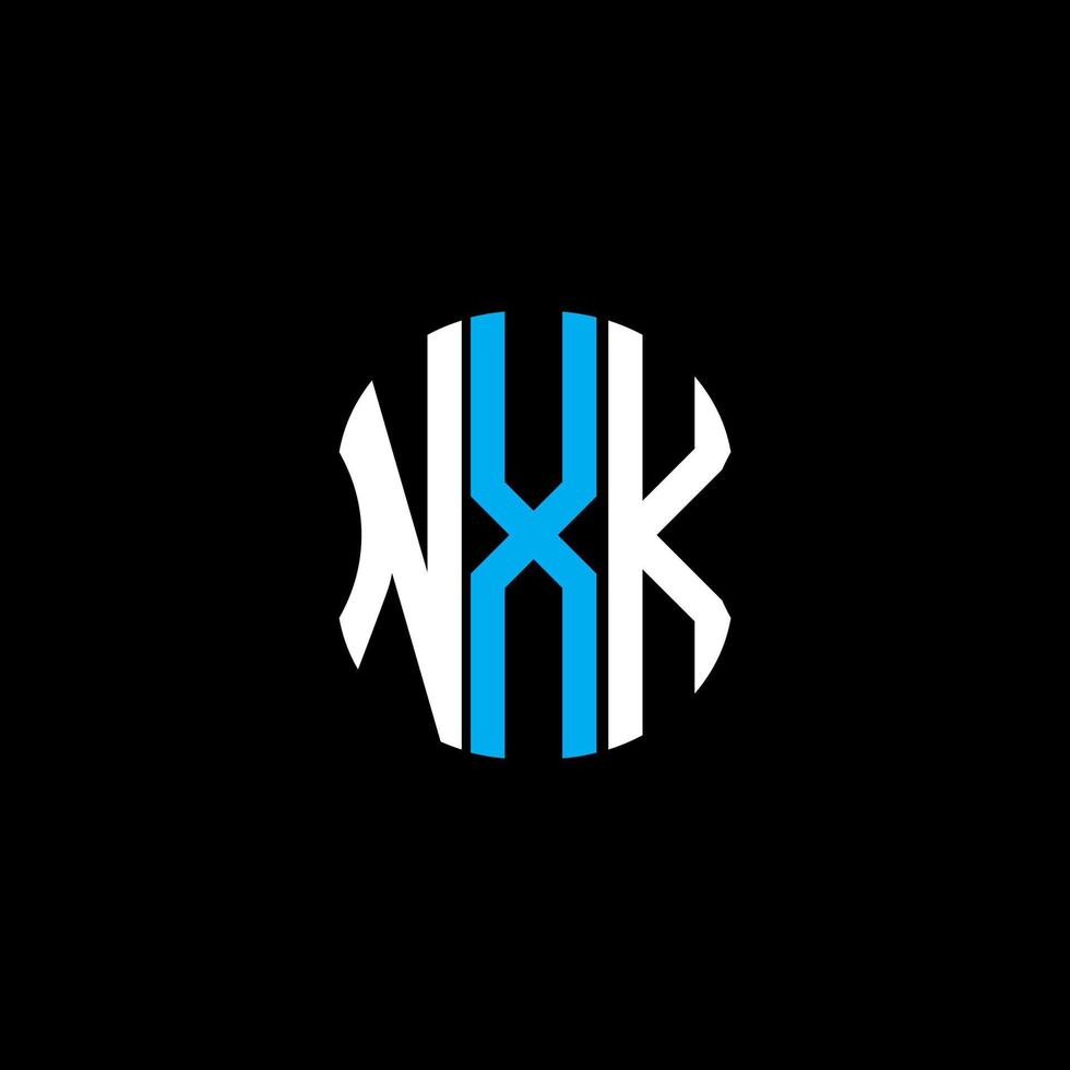 design criativo abstrato do logotipo da letra nxk. nxk design exclusivo vetor