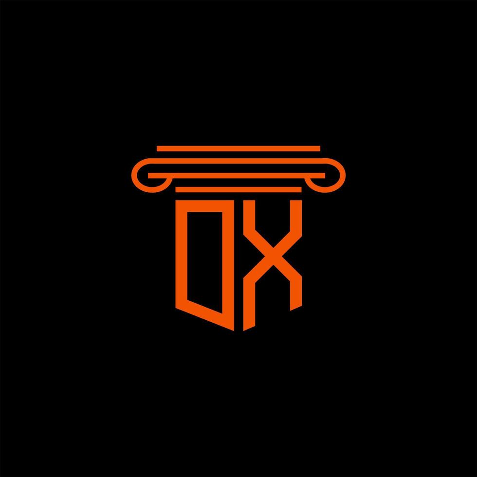 design criativo de logotipo de letra dx com gráfico vetorial vetor
