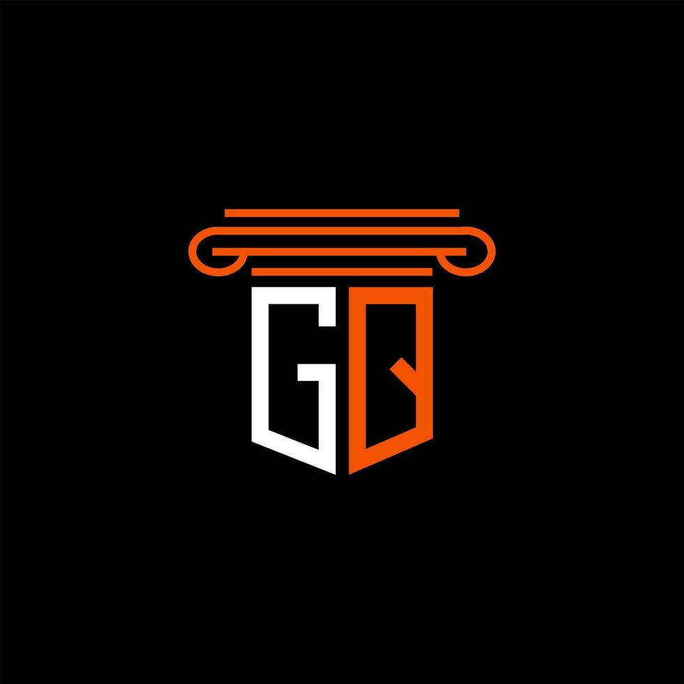 design criativo do logotipo da letra gq com gráfico vetorial vetor