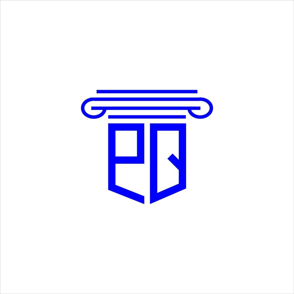 design criativo do logotipo da carta pq com gráfico vetorial vetor