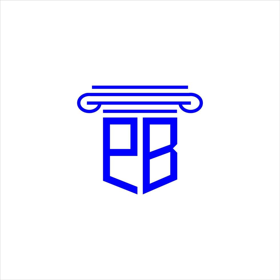 design criativo de logotipo de carta pb com gráfico vetorial vetor