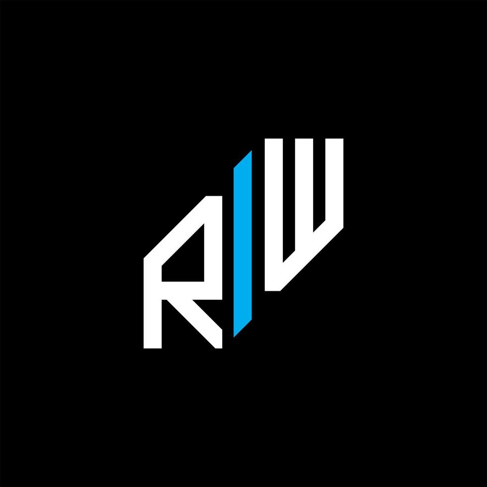 design criativo de logotipo de letra rw com gráfico vetorial vetor