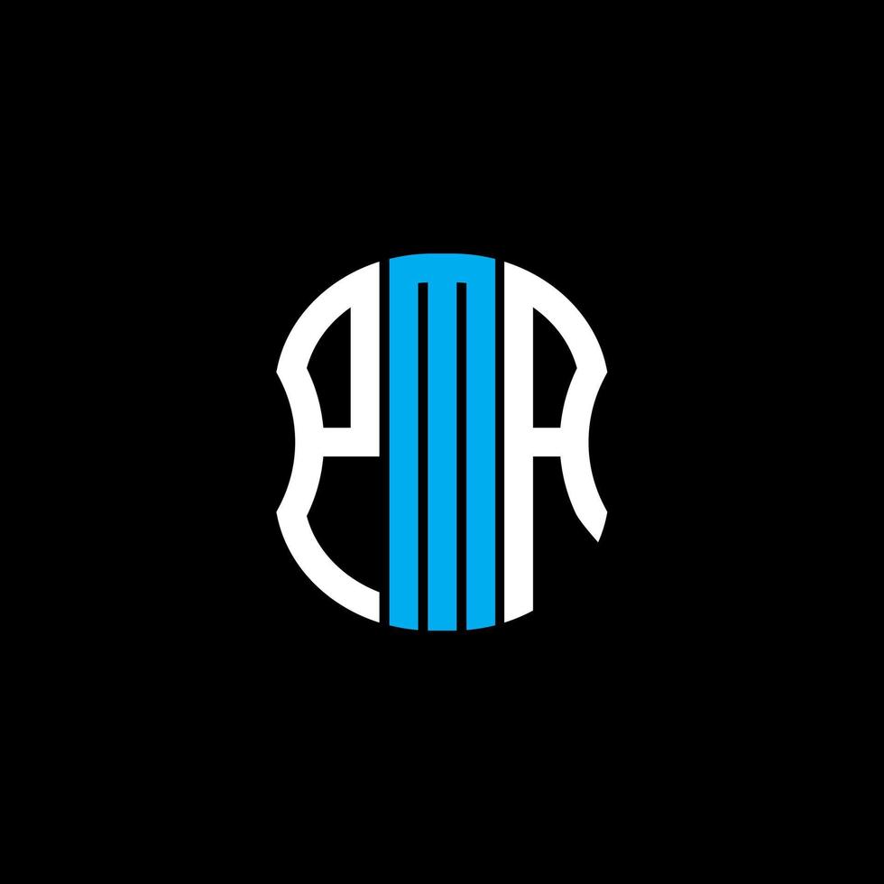 design criativo abstrato do logotipo da carta pma. design exclusivo pma vetor