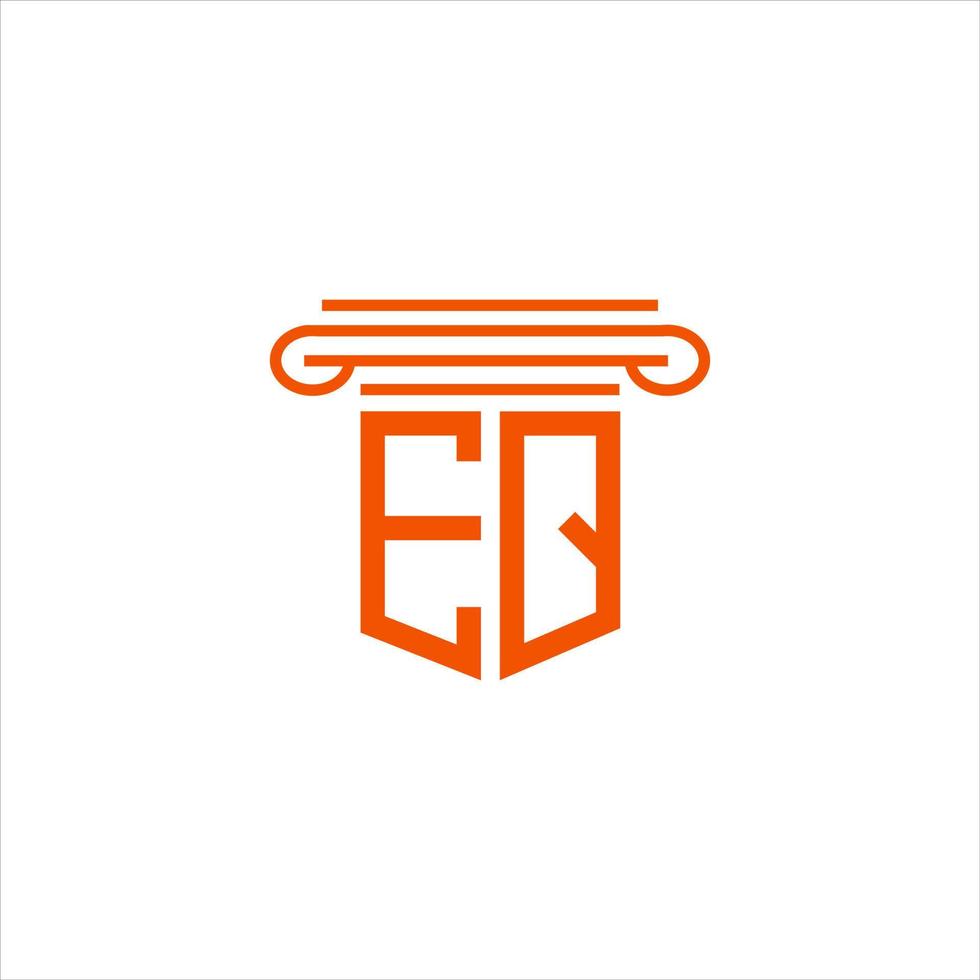 design criativo do logotipo da letra eq com gráfico vetorial vetor