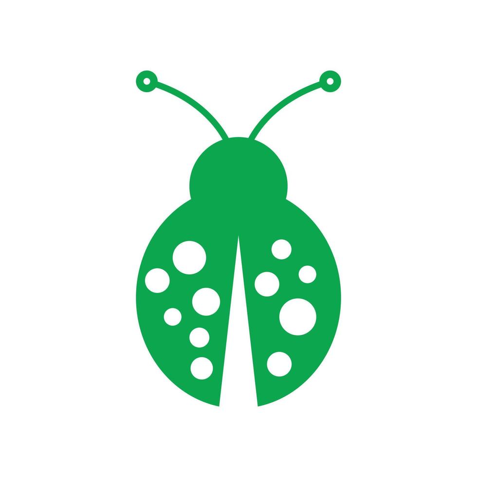 ícone de joaninha de vetor verde eps10 isolado no fundo branco. símbolo de joaninha em um estilo moderno simples e moderno para o design do seu site, interface do usuário, logotipo, pictograma e aplicativo móvel