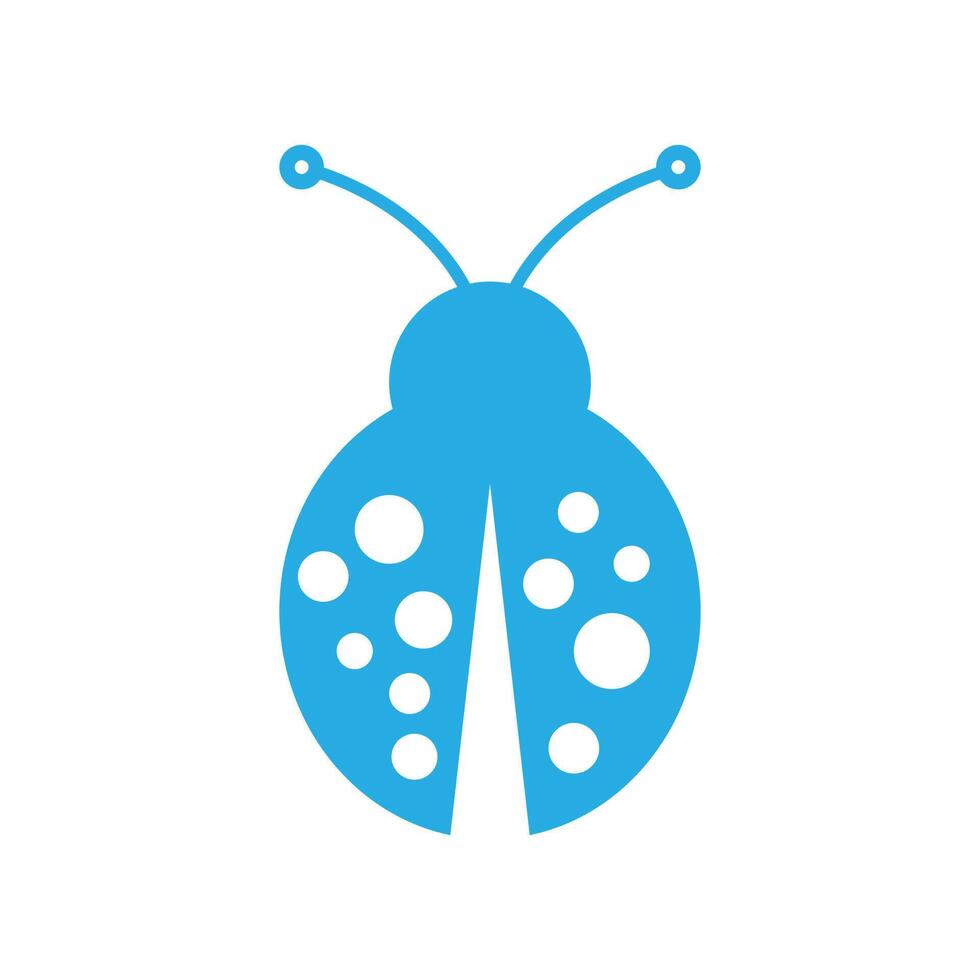 ícone de joaninha do vetor eps10 azul isolado no fundo branco. símbolo de joaninha em um estilo moderno simples e moderno para o design do seu site, interface do usuário, logotipo, pictograma e aplicativo móvel