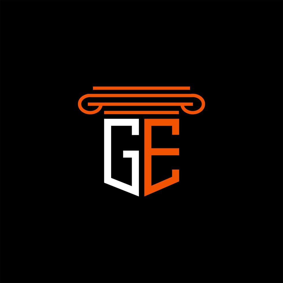design criativo do logotipo da carta ge com gráfico vetorial vetor
