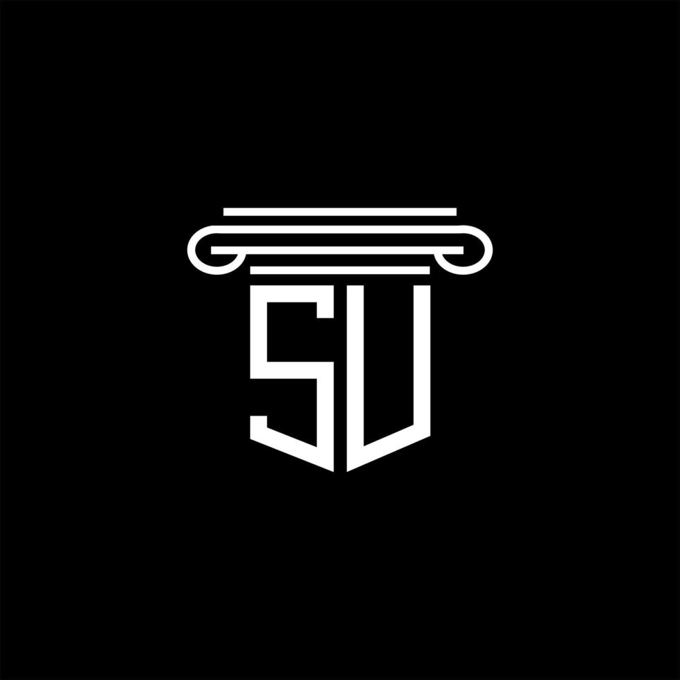 su letter logo design criativo com gráfico vetorial vetor