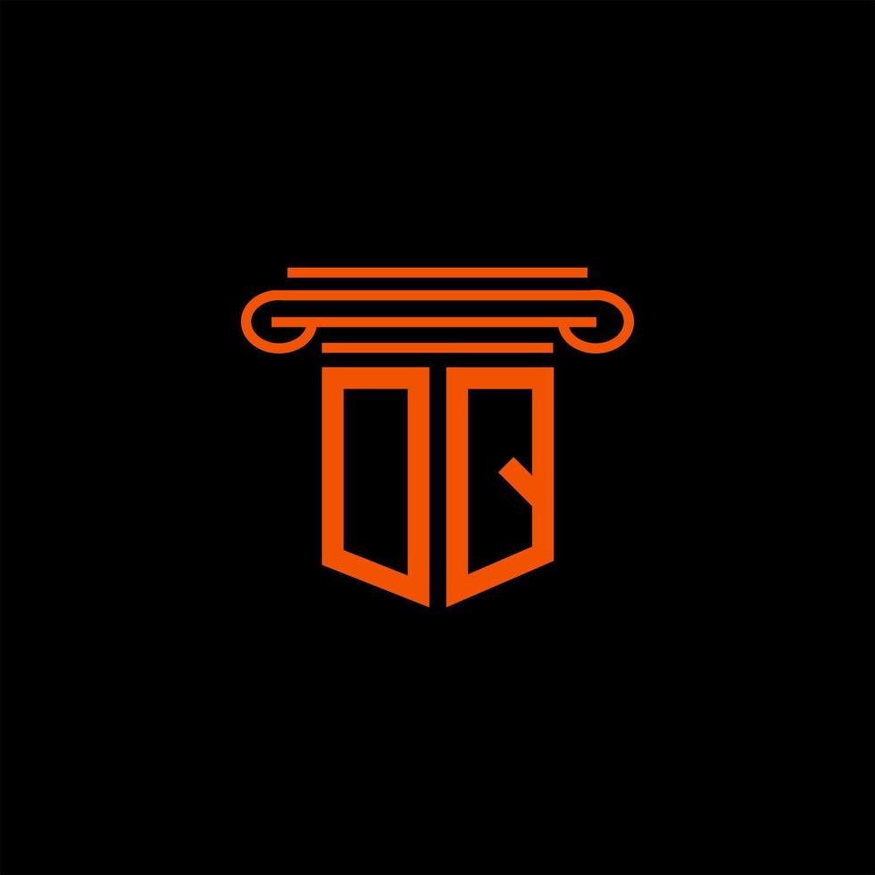 design criativo do logotipo da letra dq com gráfico vetorial vetor
