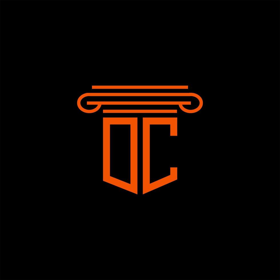 design criativo de logotipo de carta dc com gráfico vetorial vetor