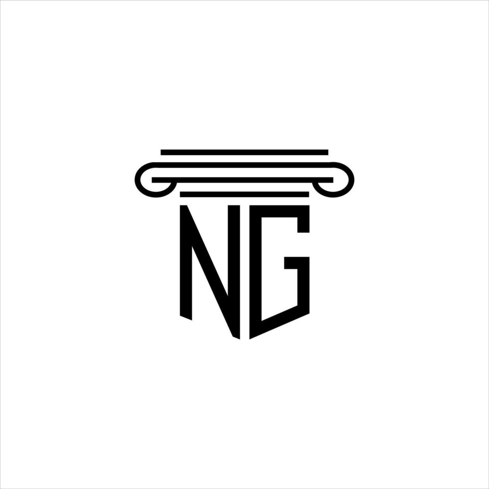 design criativo do logotipo da carta ng com gráfico vetorial vetor