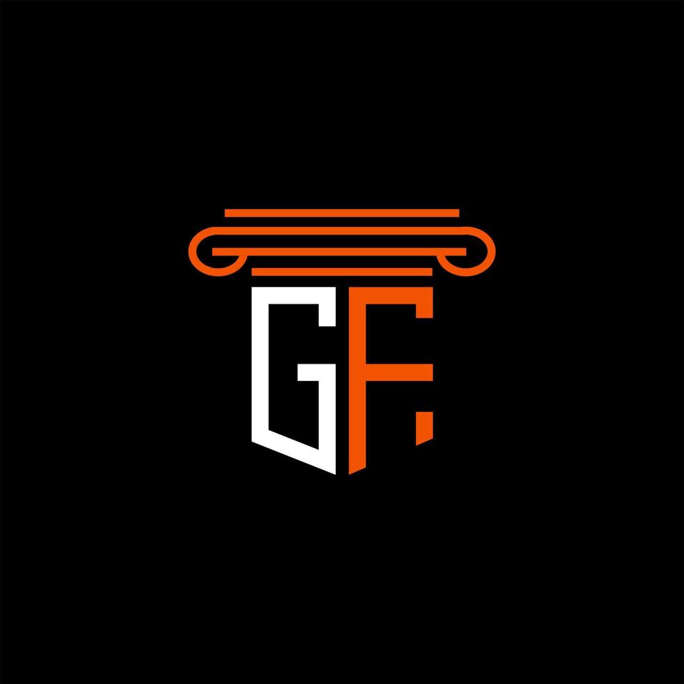design criativo do logotipo da carta gf com gráfico vetorial vetor