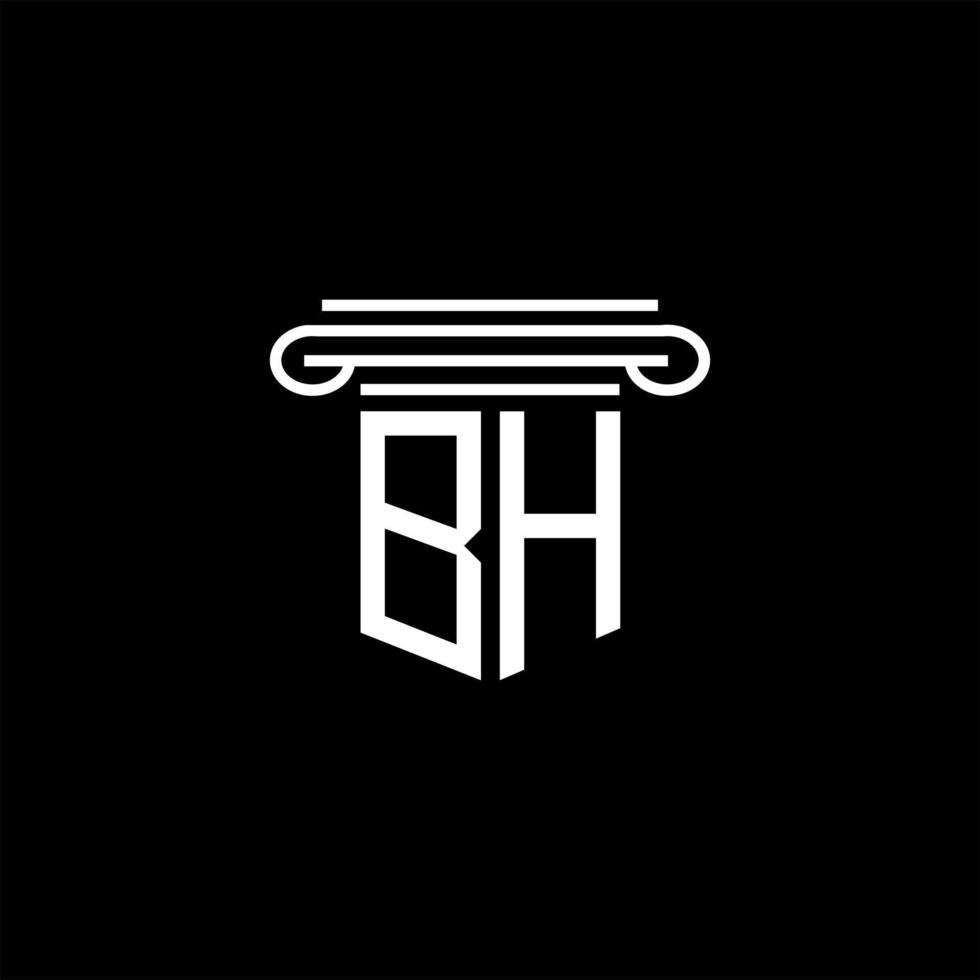 design criativo do logotipo da letra bh com gráfico vetorial vetor