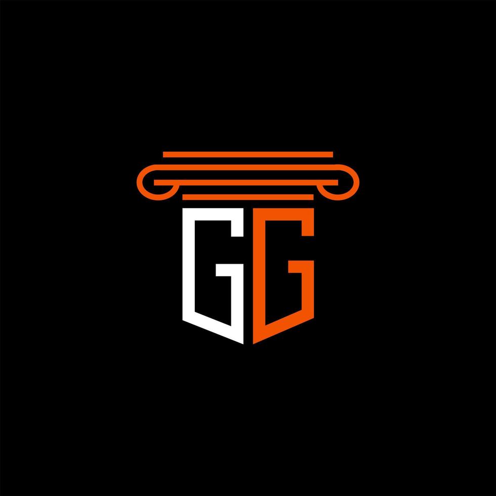 design criativo do logotipo da carta gg com gráfico vetorial vetor