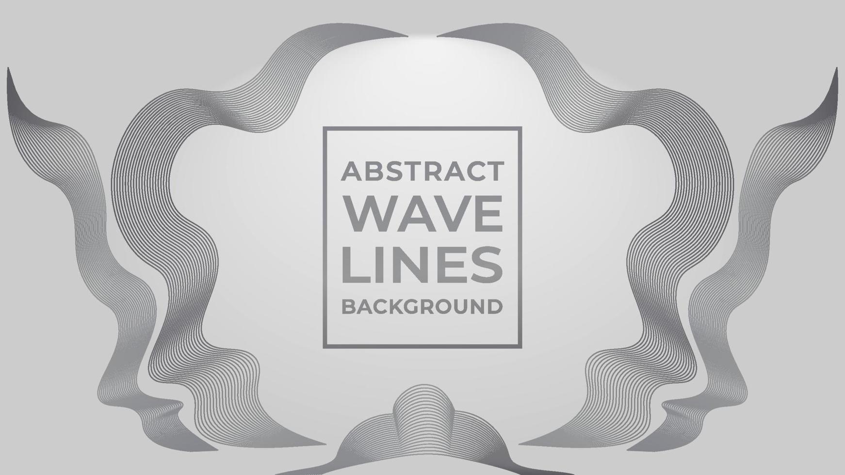 conceito de quadro de onda arredondada, vetor de design de fundo de linha de onda abstrata, monocromático, modelo de plano de fundo legal
